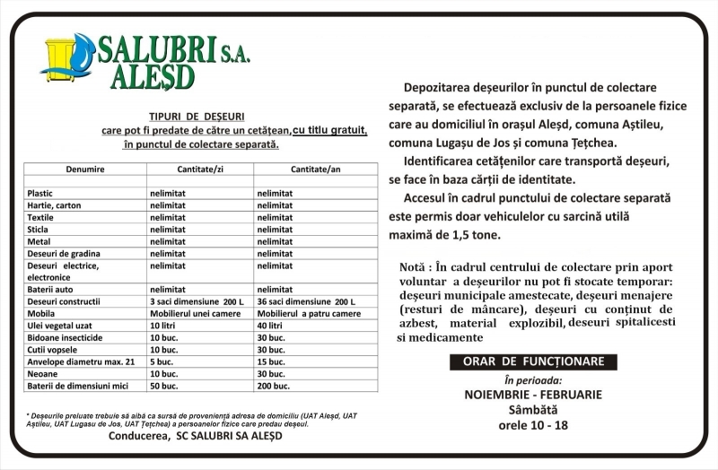 Locatia CAV Alesd (centru de colectare cu aport voluntar a deseurilor)