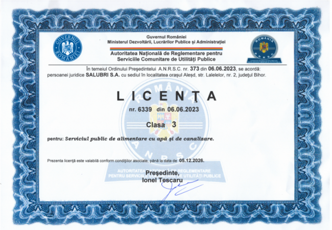 Certificări și licențe
